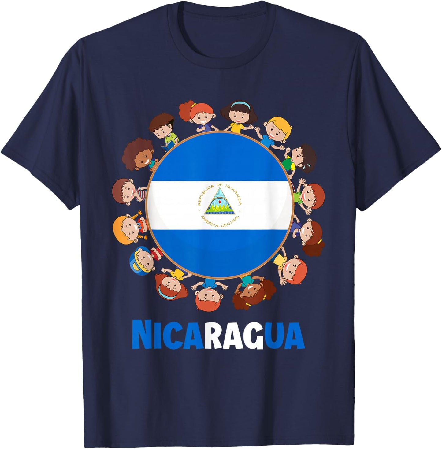Nicaraguan Flag Hispanic Heritage Month Nicaragua Kids T-Shirt - T-Shirt | Navy