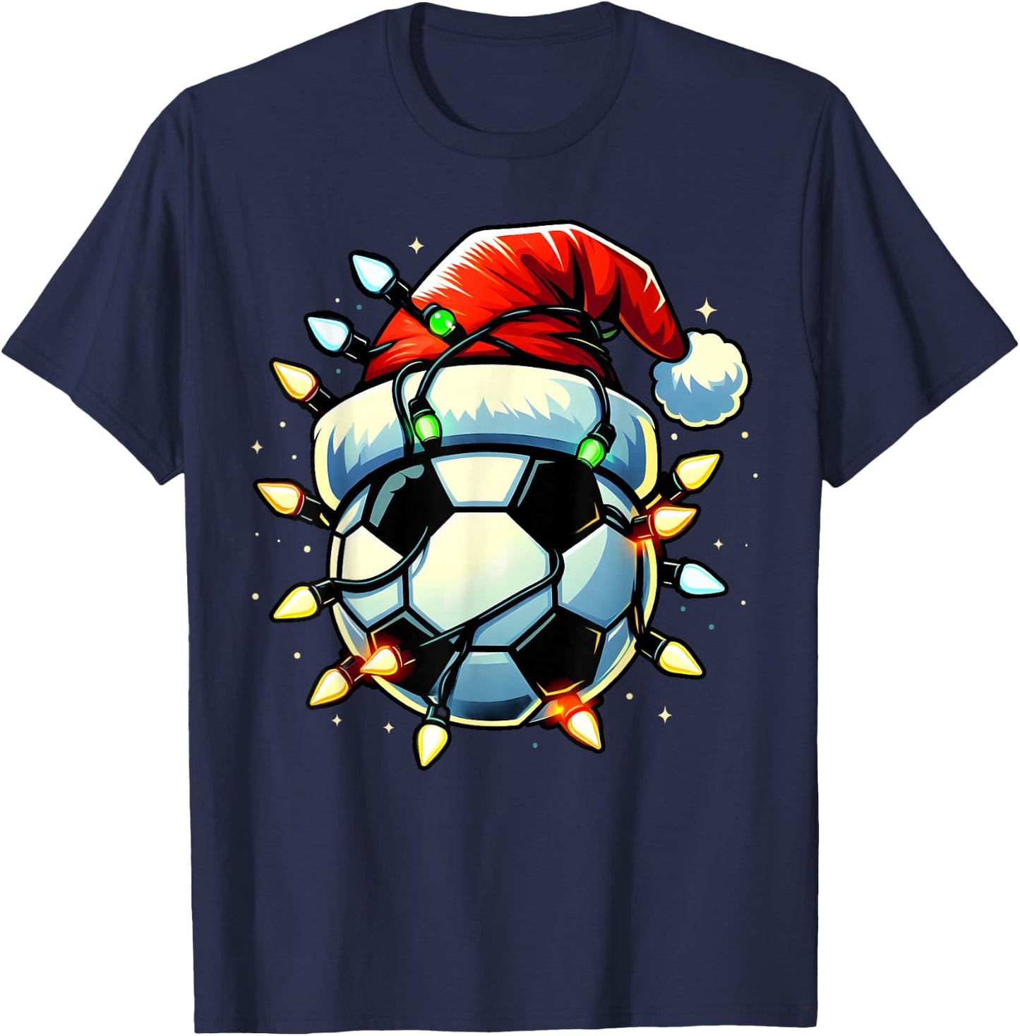 Christmas Soccer Xmas Santa Soccer Lover Men Boys Girls Kids T-Shirt - T-Shirt | Navy