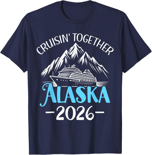 Alaska Cruise 2026 Family Friends Vacation Travel Matching T-Shirt - T-Shirt | Navy