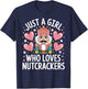 Just a Girl Who Loves Nutcrackers Christmas Ballet T-Shirt - T-Shirt | Navy