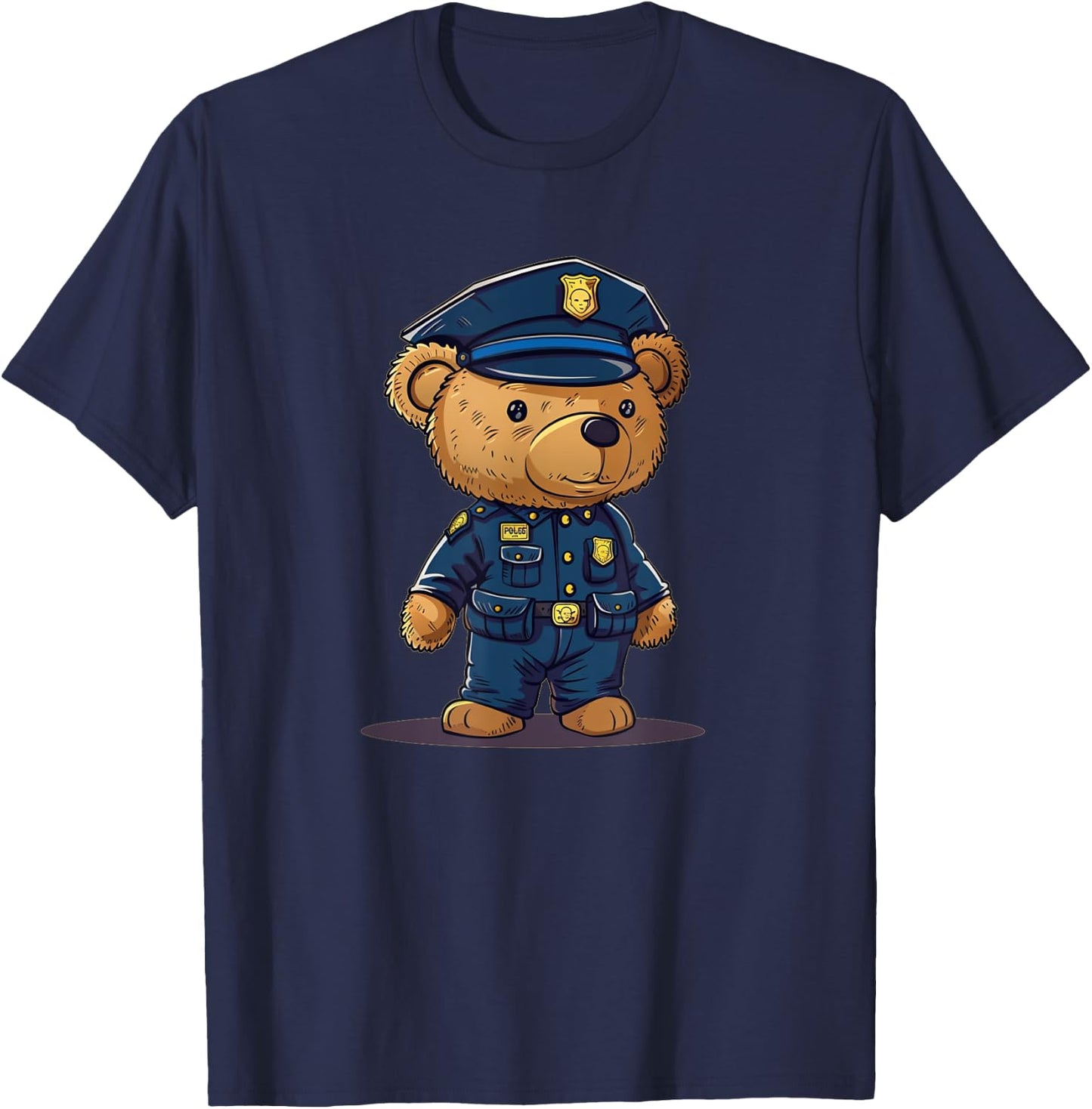 Nice Teddy Bear in Police Officer Uniform T-Shirt - T-Shirt | Navy