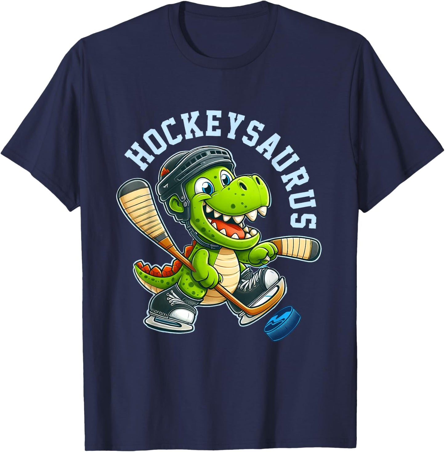 Hockeysaurus Funny Dinosaur Hockey Kids Hockey Boy T-Shirt - T-Shirt | Navy