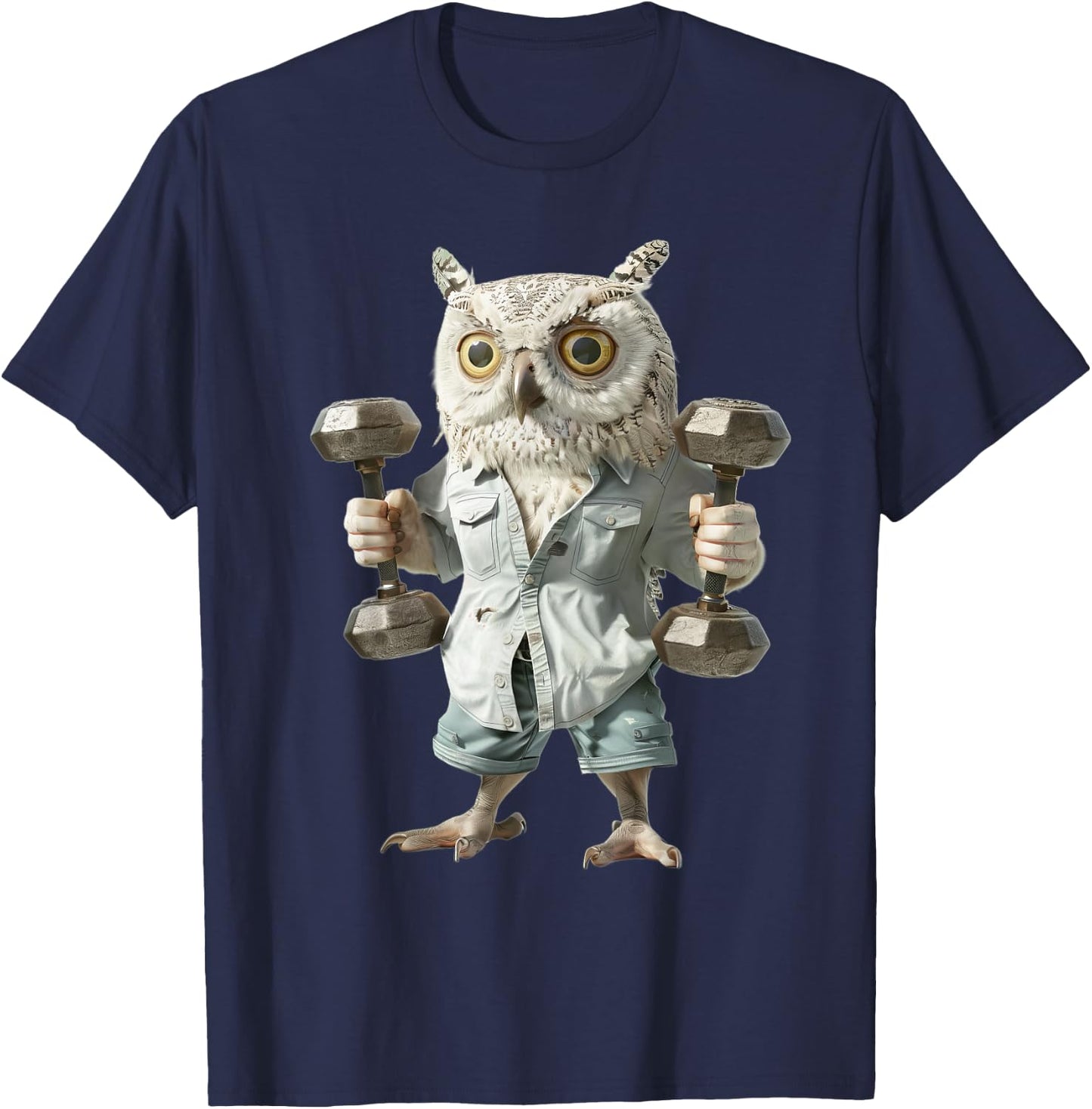 Owl Dumbbells T-Shirt - T-Shirt | Navy