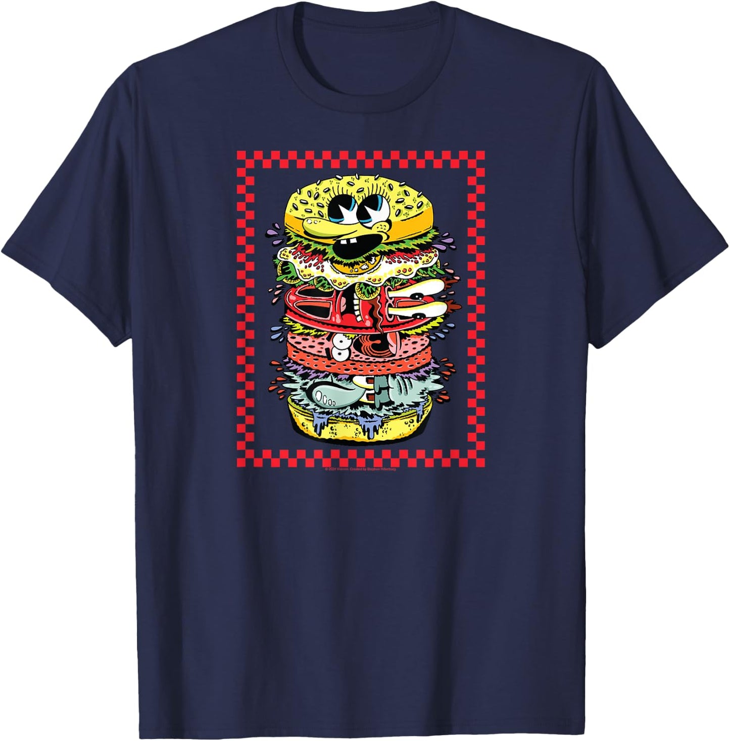 SpongeBob SquarePants - Krabby Patty Character Ingredients T-Shirt - T-Shirt | Navy