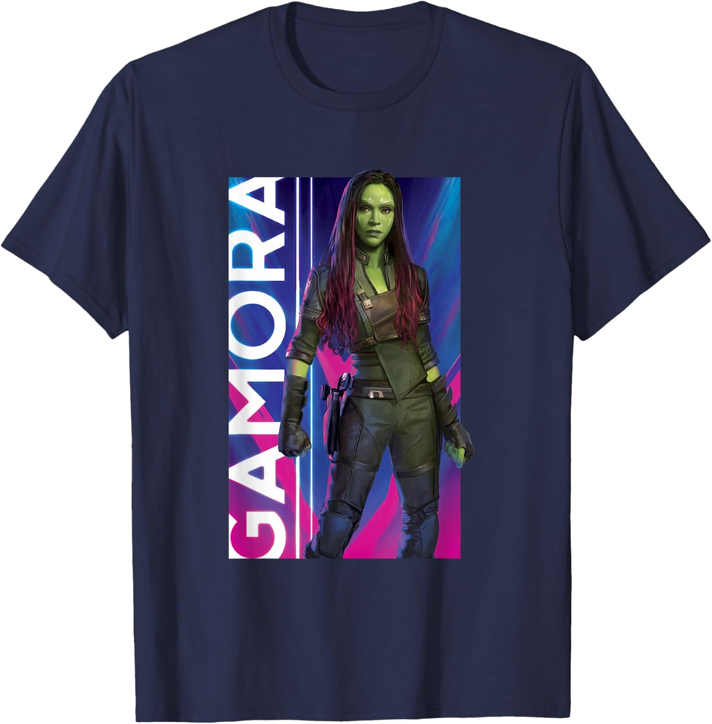 Marvel Guardians of The Galaxy Vol. 3 Vintage Gamora Panel T-Shirt - T-Shirt | Navy