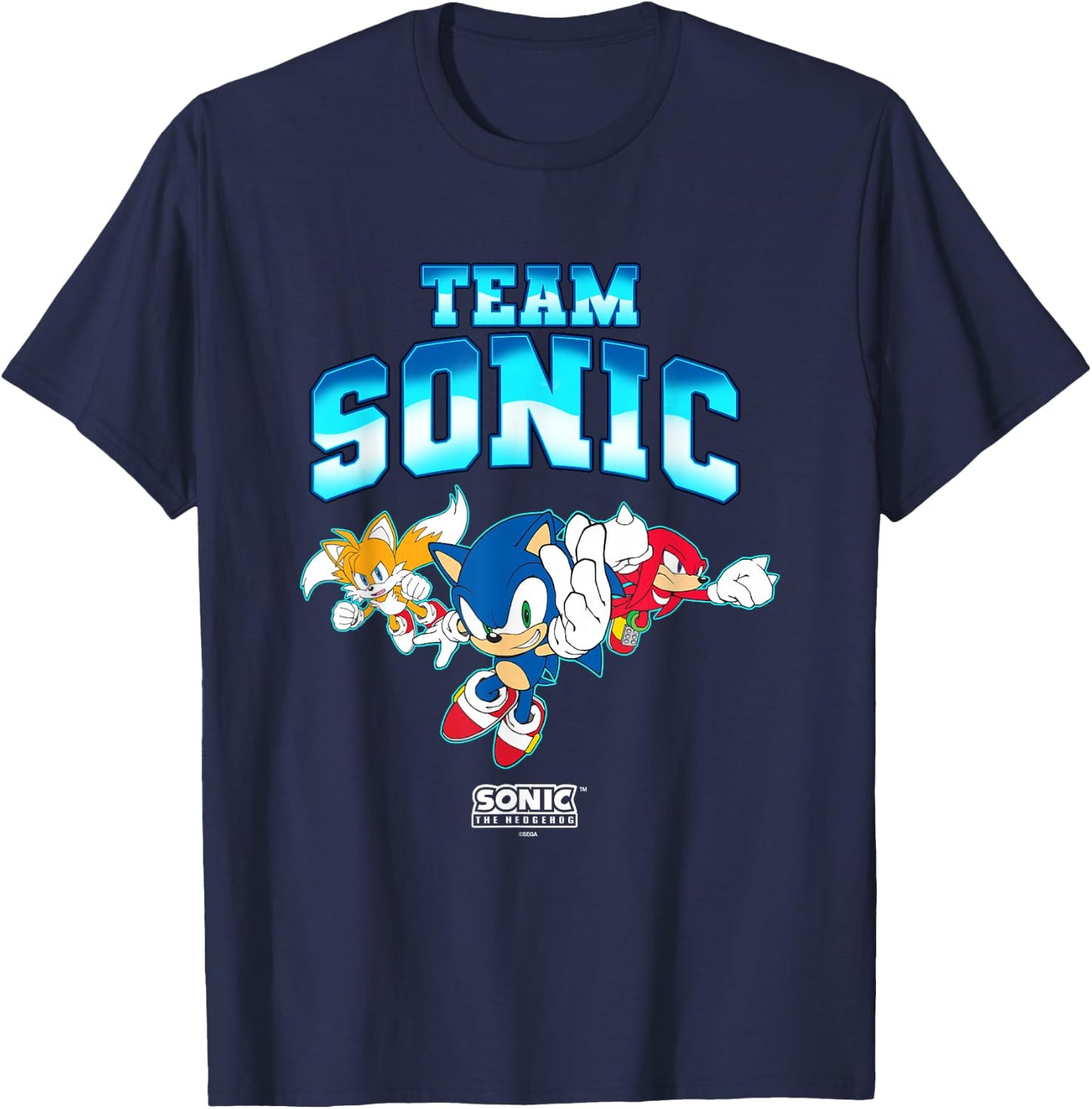 Sonic The Hedgehog Team Sonic Main Trio Epic Group Shot T-Shirt - T-Shirt | Navy