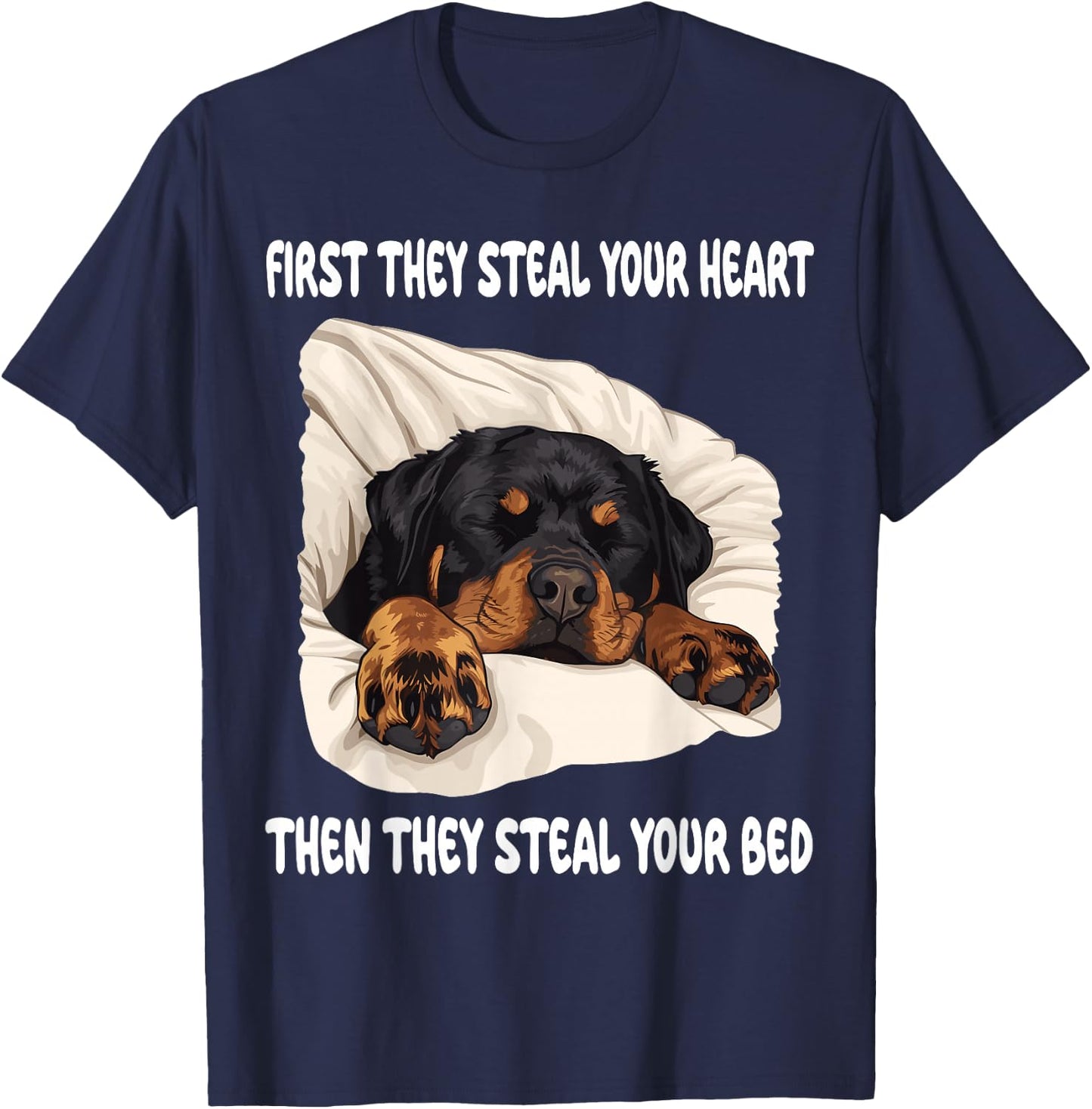 Rottweiler Sleeping Pajamas Nightgown T-Shirt - T-Shirt | Navy
