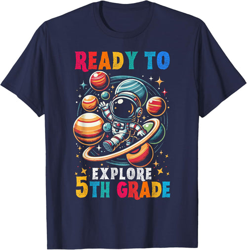 First day Kids Welcome back to School Astronaut 5th grade