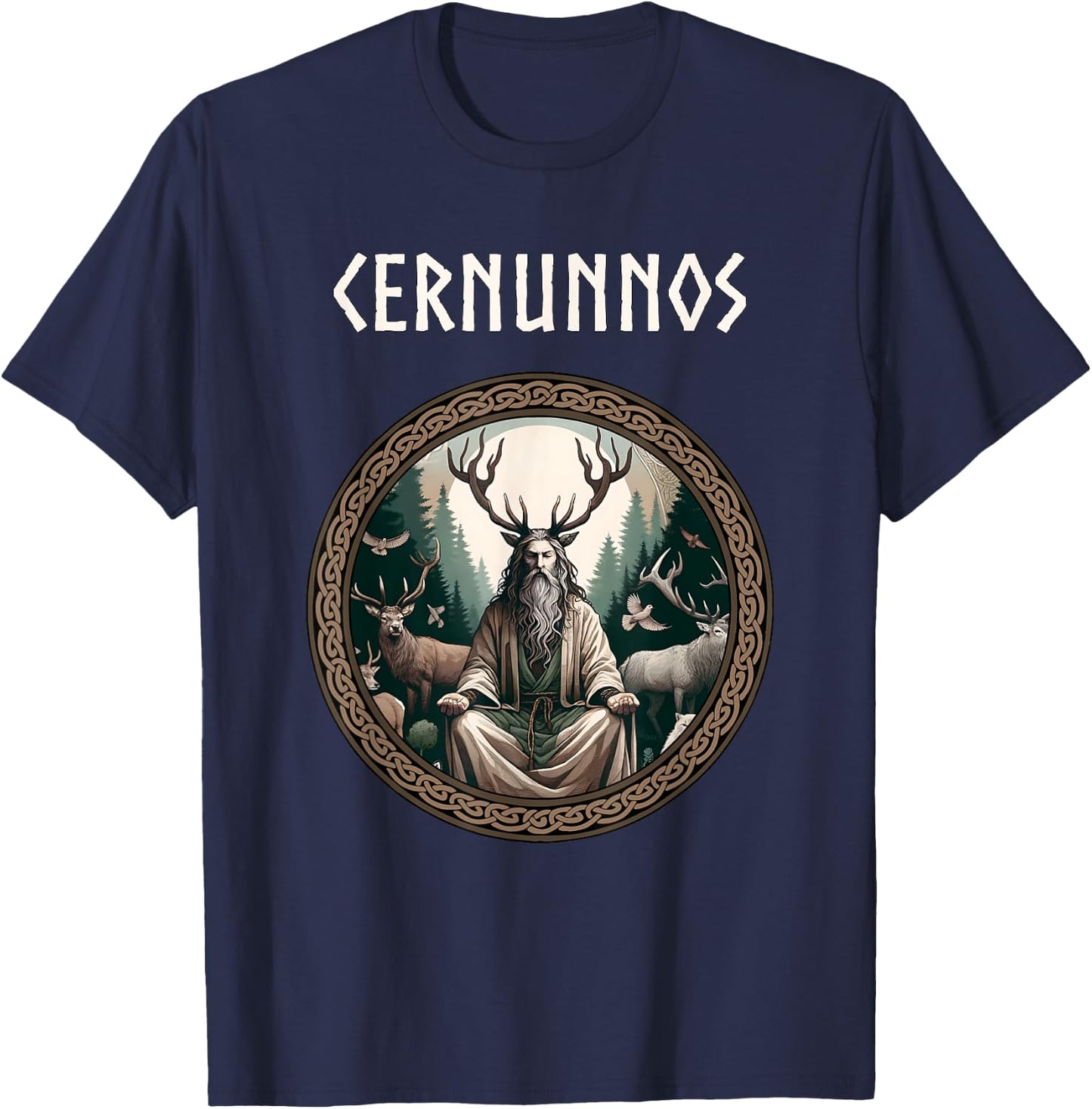 Cernunnos Celtic God of the Wilds Celtic Mythology T-Shirt - T-Shirt | Navy