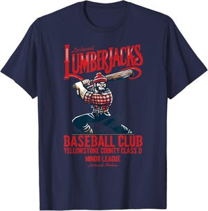 Lockwood Lumberjacks Retro Minor League Baseball Team T-Shirt - T-Shirt | Navy