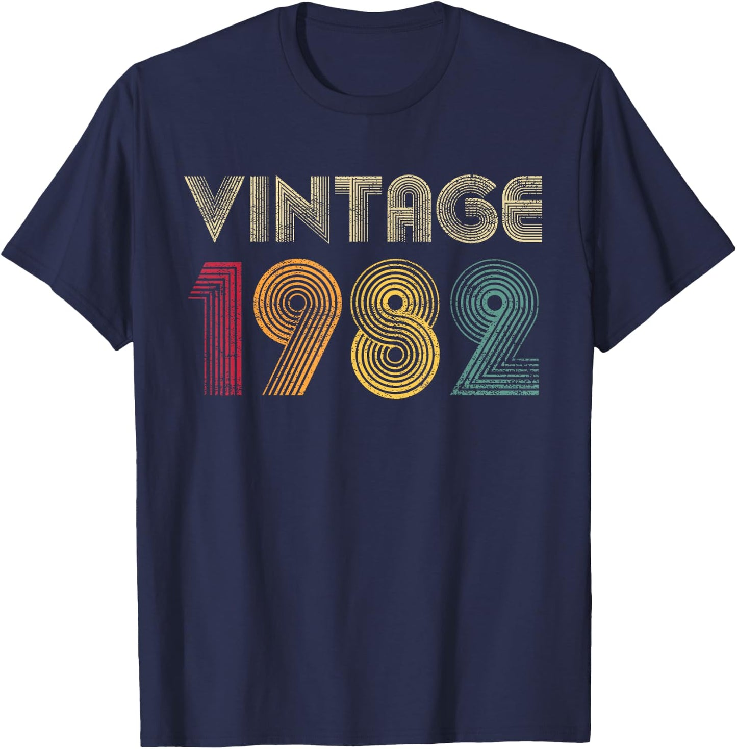 Vintage 1982 44th Birthday 44 Years Old Retro Men Women T-Shirt - T-Shirt | Navy