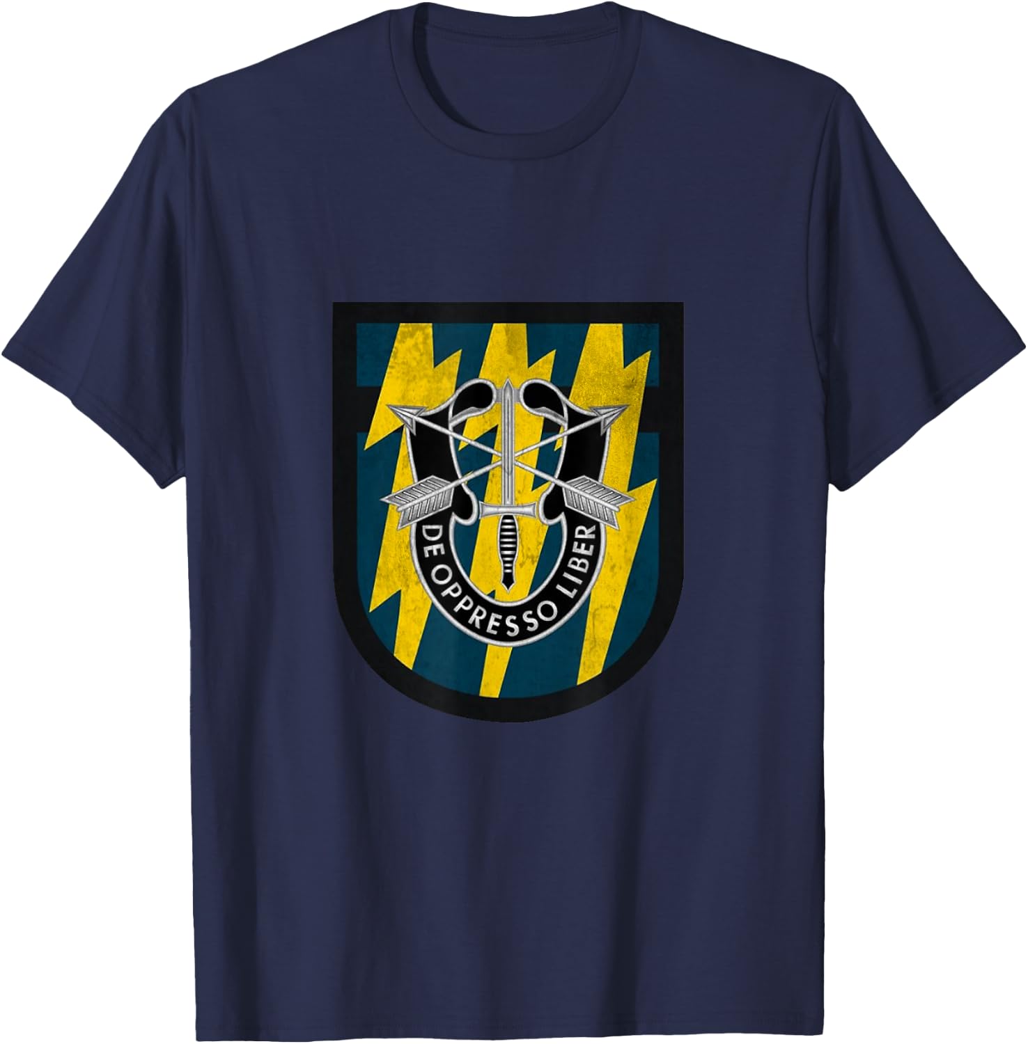 12th Special Forces Group Airborne De Oppresso Liber Veteran T-Shirt - T-Shirt | Navy