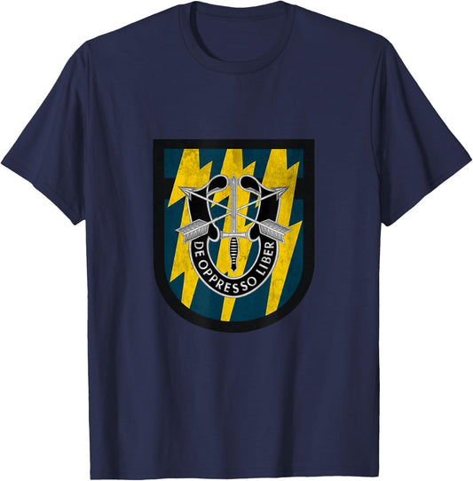 12th Special Forces Group Airborne De Oppresso Liber Veteran T-Shirt - T-Shirt | Navy
