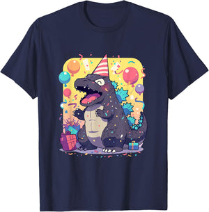 Cute Happy Birthday Japanese Kaiju Monster Epic Party T-Shirt - T-Shirt | Navy