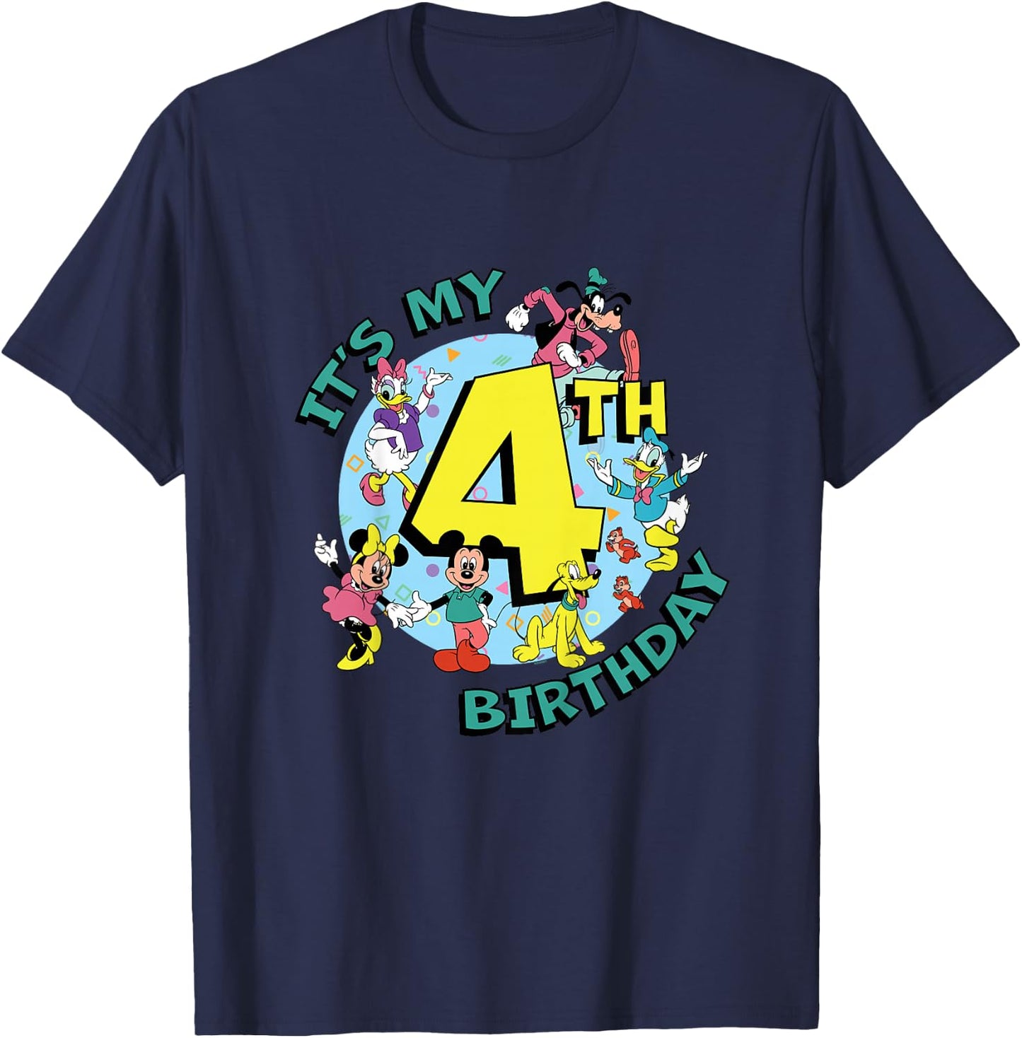 Disney Mickey and Friends It’s My Fourth 4th Birthday T-Shirt - T-Shirt | Navy