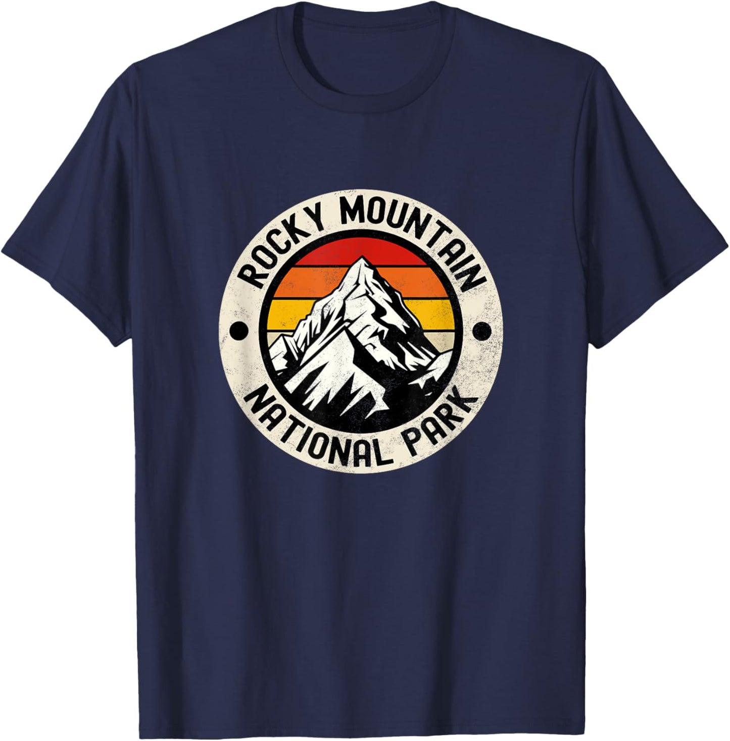 Vintage Rocky Mountain National Park Nature Lover T-Shirt - T-Shirt | Navy