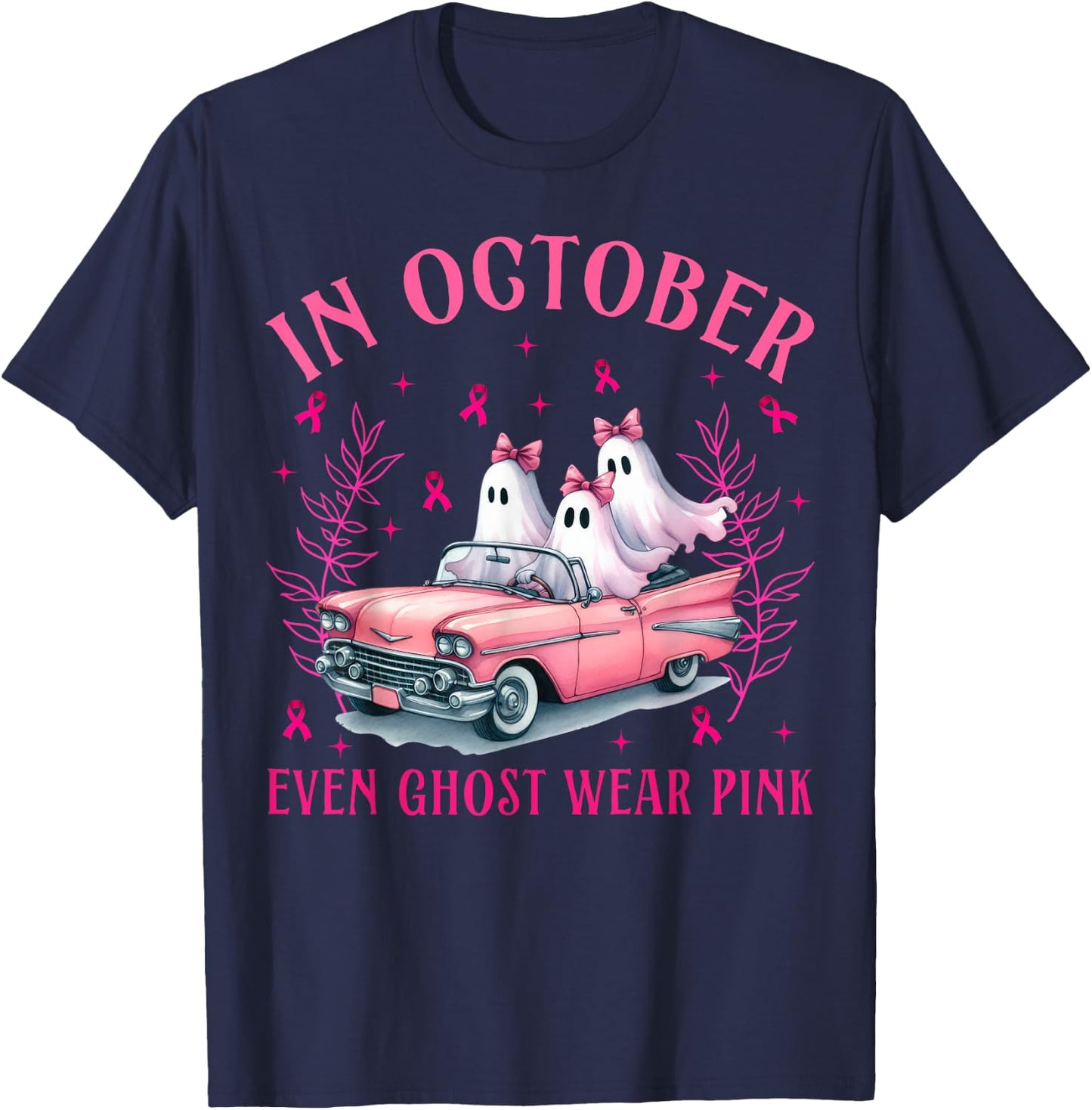 In October Even Ghost Wear Pink T-Shirt - T-Shirt | Navy