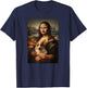 Corgi Mona Lisa Painting Art Dog Mom Dad T-Shirt - T-Shirt | Navy