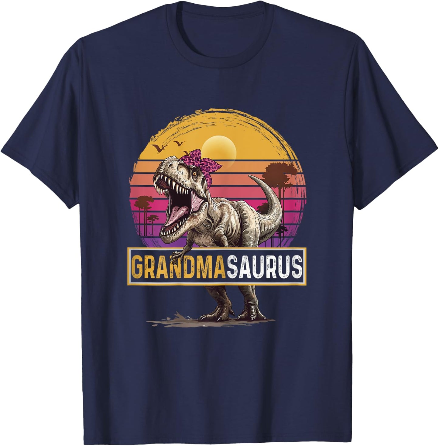 Grandmasaurus T Rex Dinosaur Grandma Family Matching T-Shirt - T-Shirt | Navy