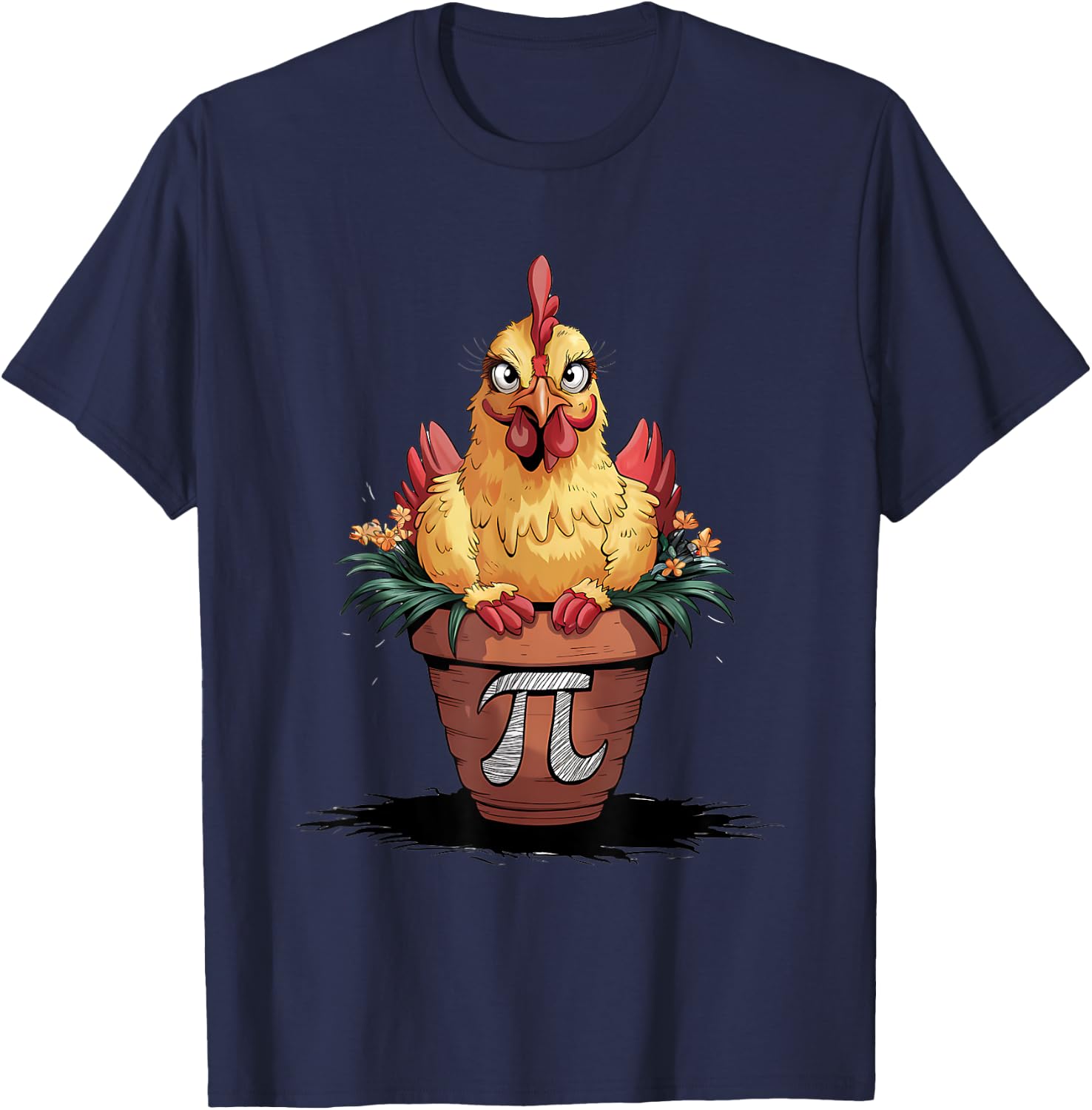 Math Lover Geek 3.14 Funny Chicken Pot PI Day T-Shirt - T-Shirt | Navy