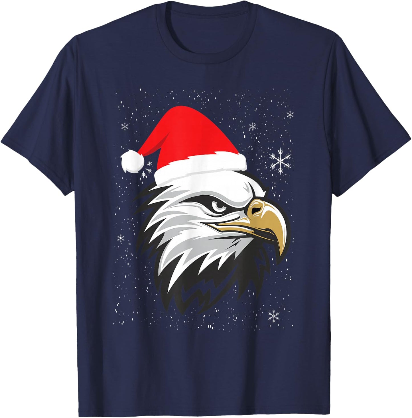 Funny Christmas Santa Hat American Bald Eagle T-Shirt - T-Shirt | Navy