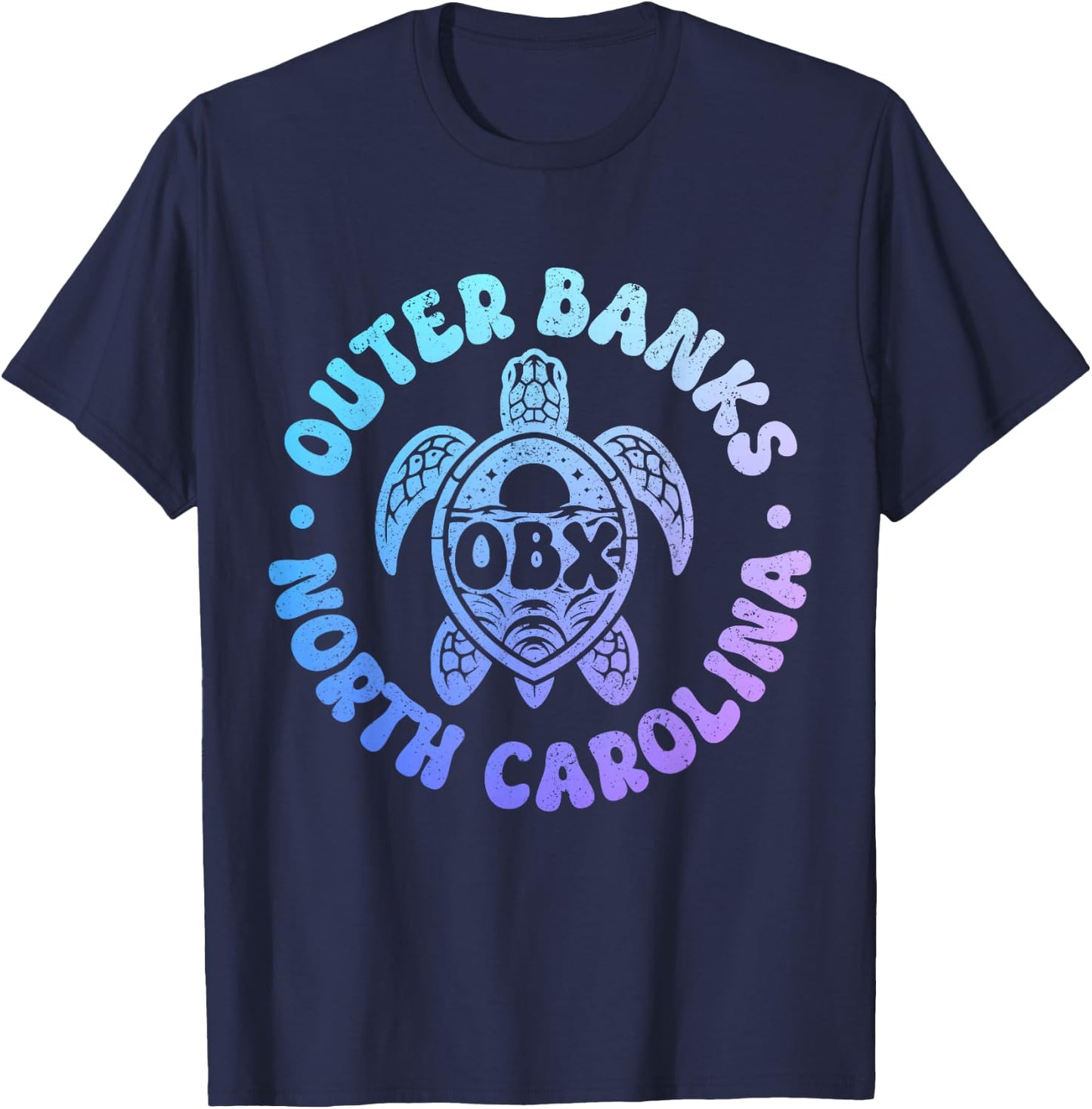 Outer Banks North Carolina Sea Turtle Beach Surf Souvenir T-Shirt - T-Shirt | Navy
