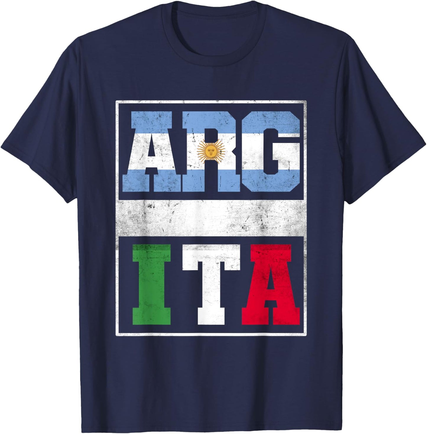 Argentina and Italy Mix Heritage Argentinian Italian Roots T-Shirt - T-Shirt | Navy