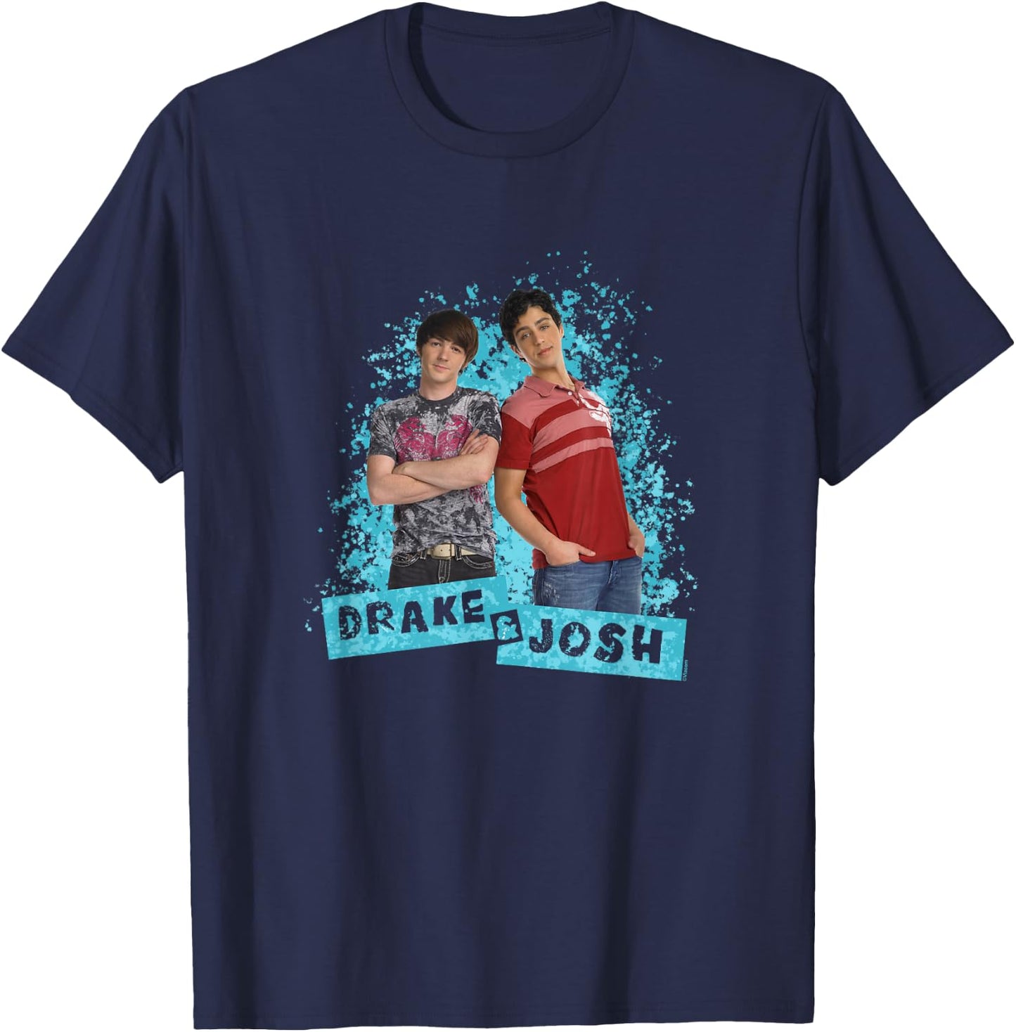 Drake and Josh Paint Splat Background Stepbrothers Shot T-Shirt - T-Shirt | Navy