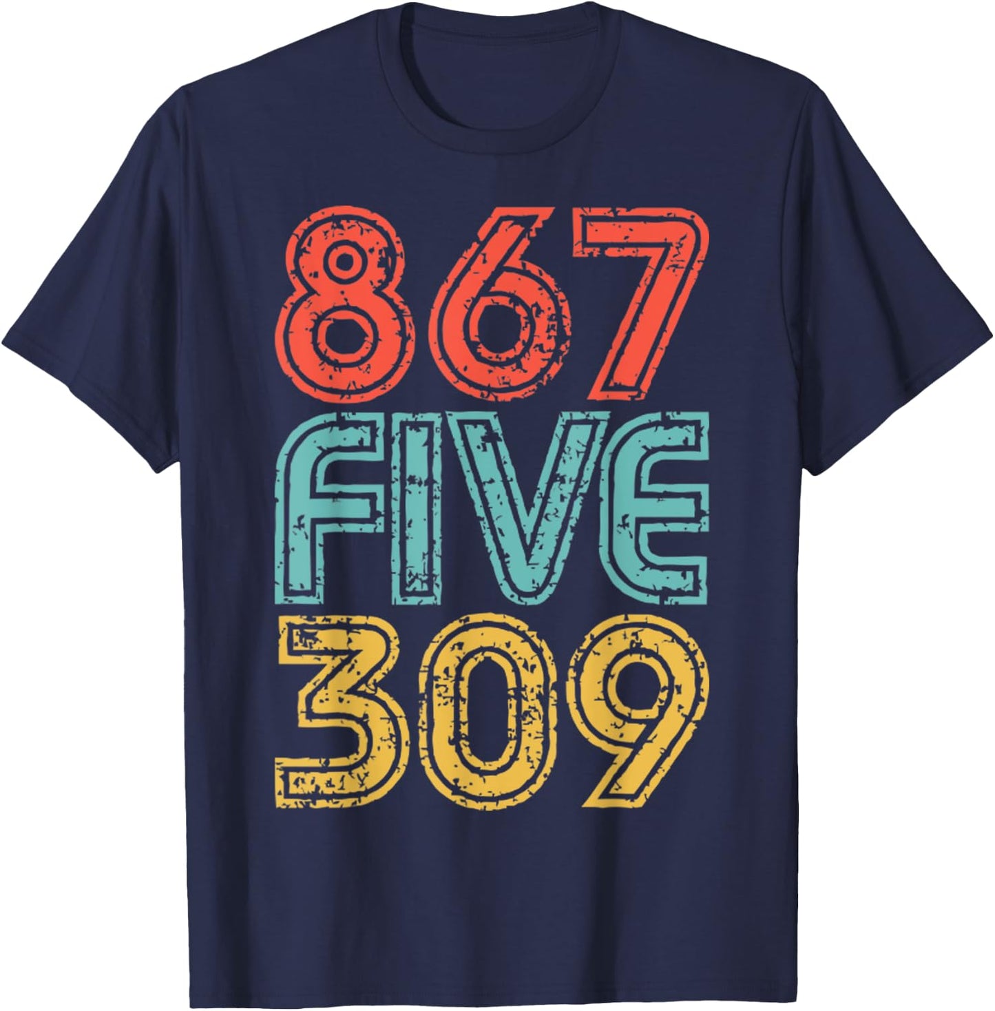 8675309 Retro Vintage 80's 90's Music Nostalgia T-Shirt - T-Shirt | Navy