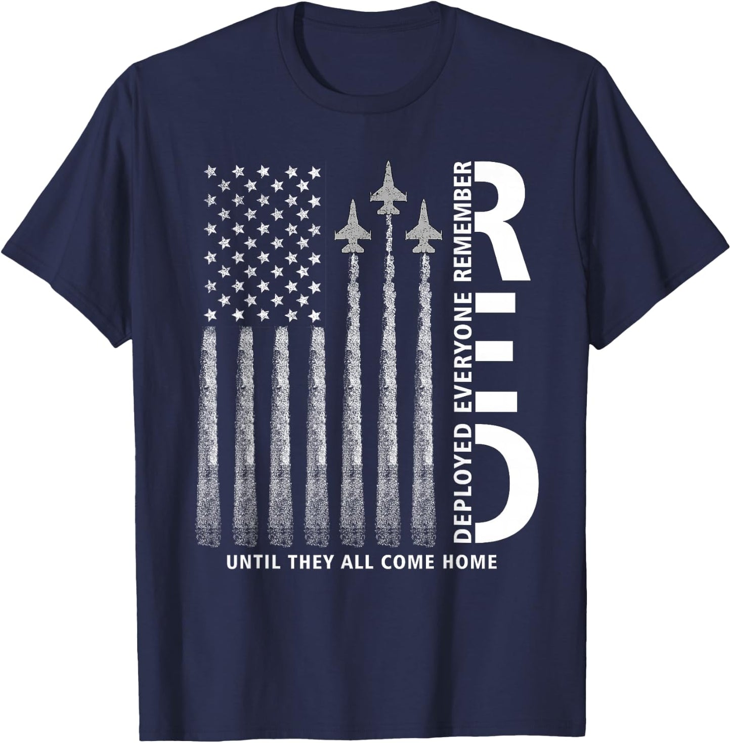 RED Friday Remember Everyone Deployed Military American Flag T-Shirt - T-Shirt | Navy