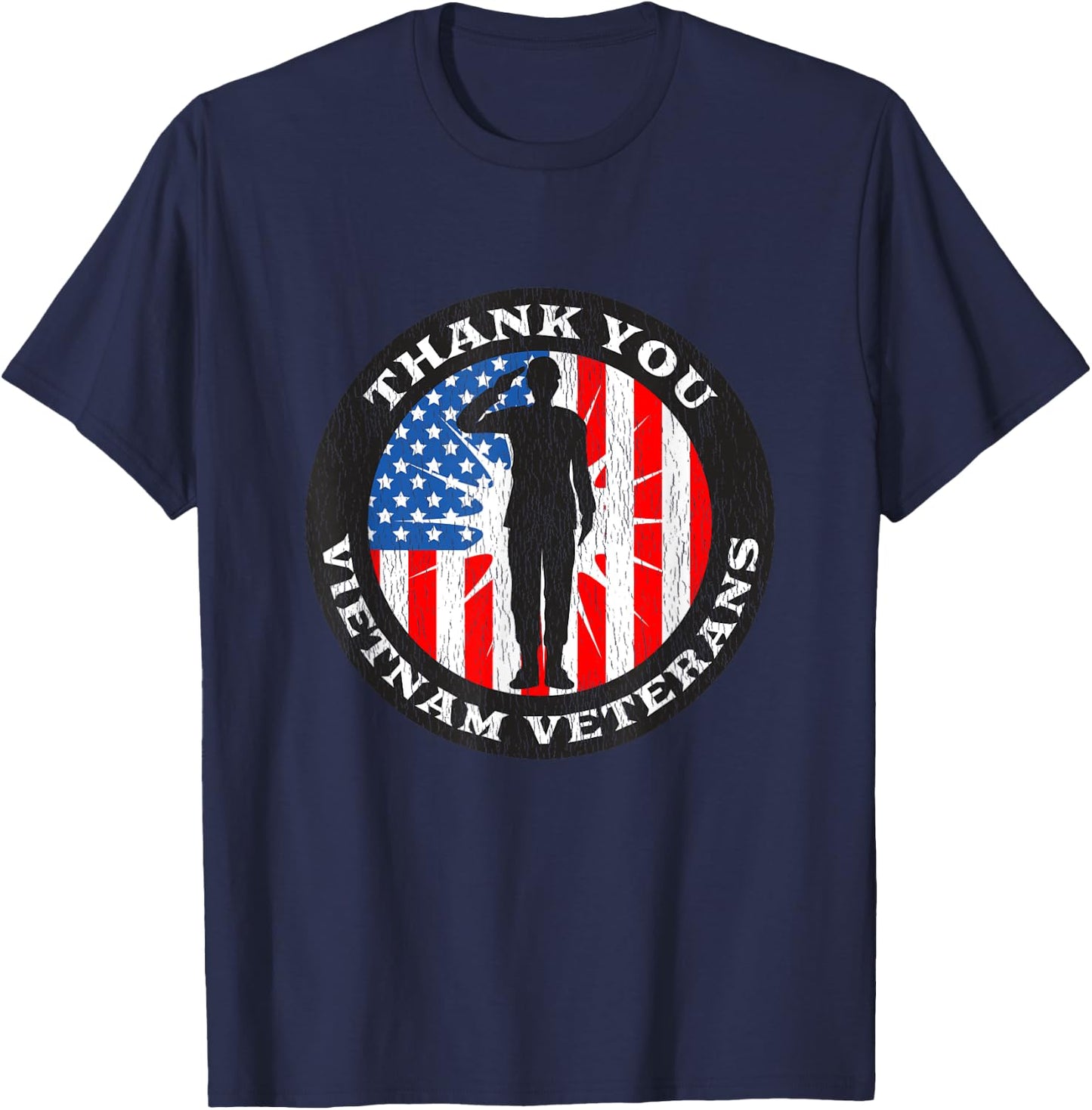 Vintage Patriotic US Flag Gift - Thank You Vietnam Veterans Kids Men T-Shirt - T-Shirt | Navy