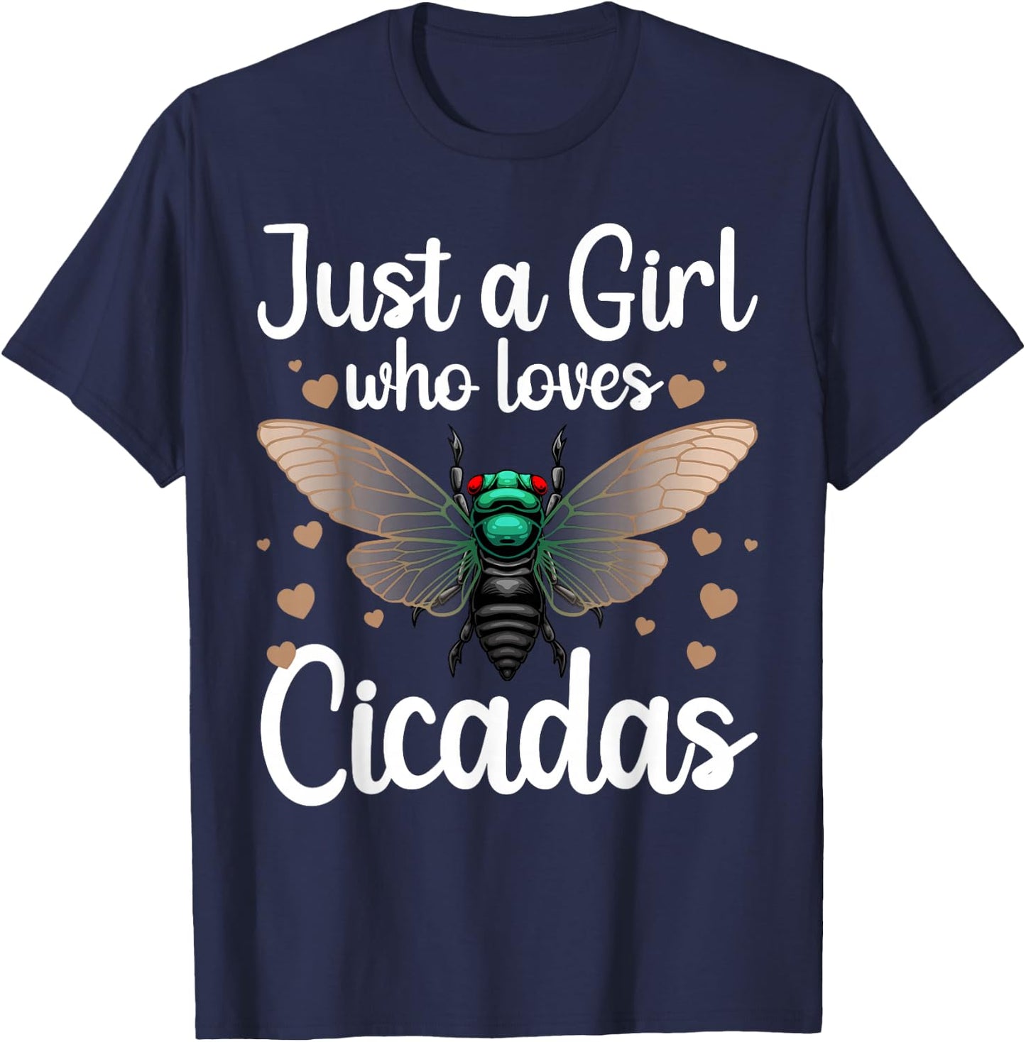 Funny Cicadas Art For Girls Kids Women Insect Lover Cicada T-Shirt - T-Shirt | Navy