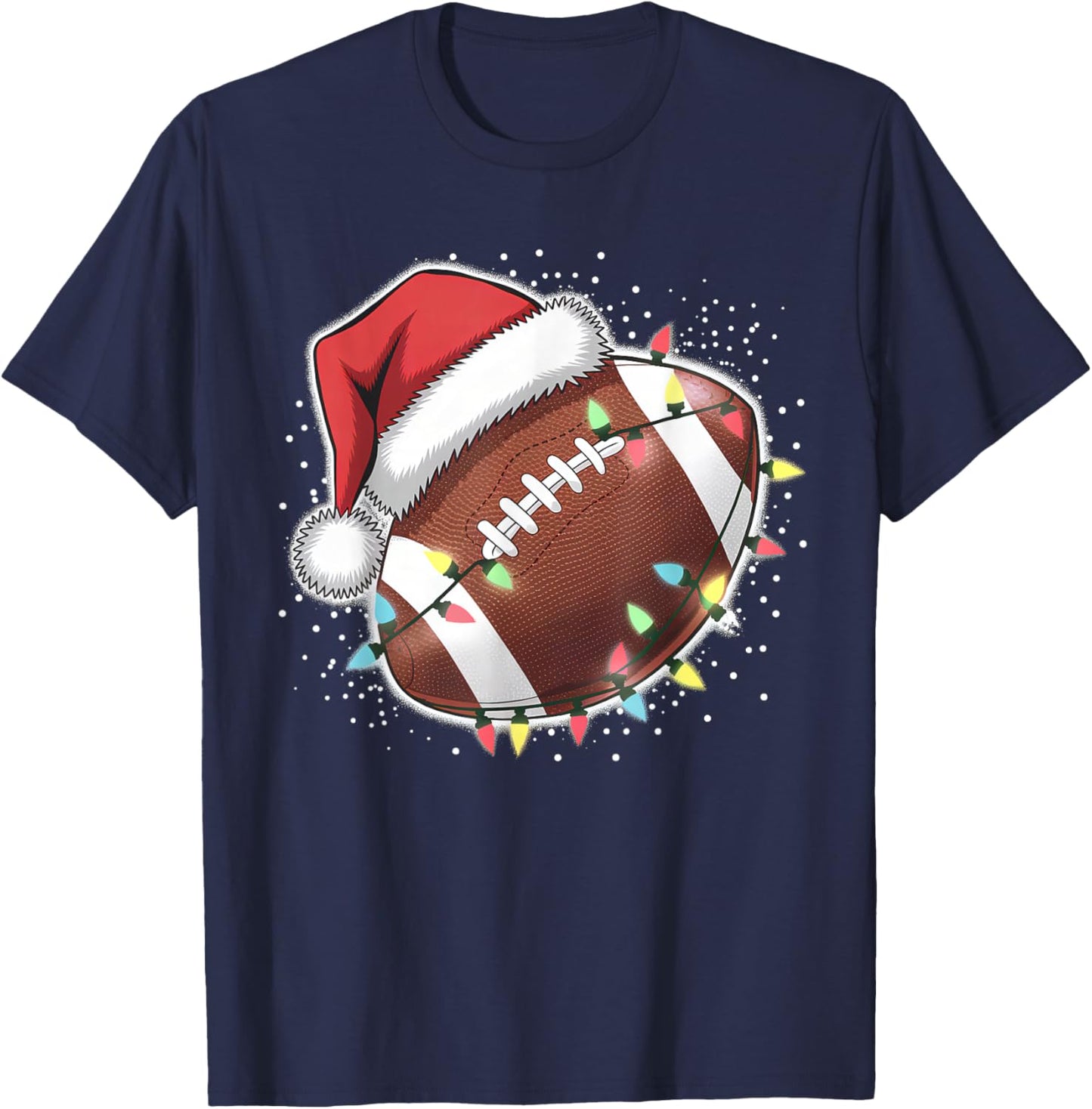 Christmas Football Player Santa Sports Design Boys T-Shirt - T-Shirt | Navy