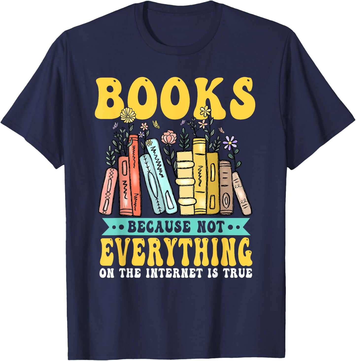 Bookshelf Library Bookworm Librarian Book Reading T-Shirt - T-Shirt | Navy