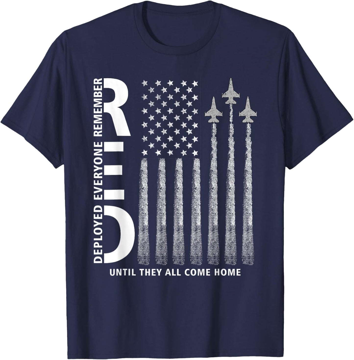 RED Friday Remember Everyone Deployed Military Jets Flag T-Shirt - T-Shirt | Navy
