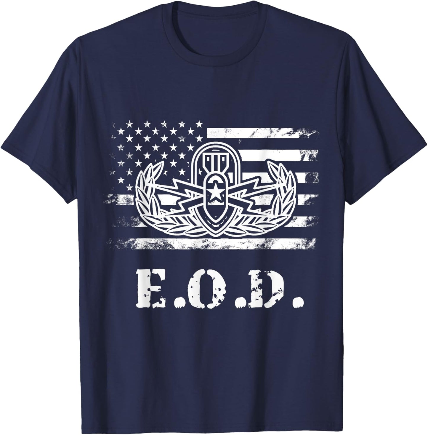 Veterans Loadout US Army EOD Logo - Men's Black Classic Fit Short Sleeve - Small T-Shirt - T-Shirt | Navy