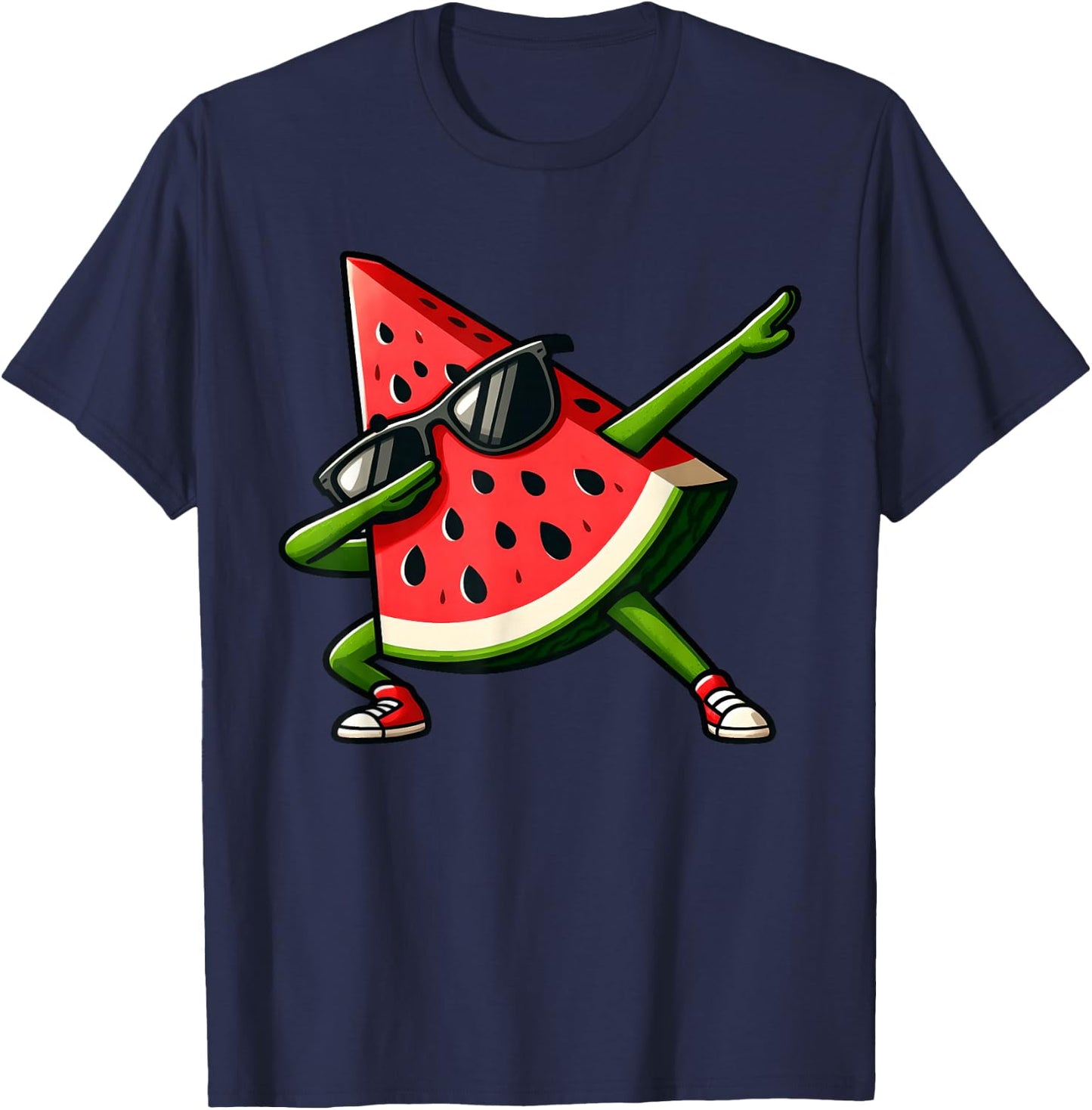 Dabbing Watermelon Kawaii Summer Tropical Fruit Lovers Kids T-Shirt - T-Shirt | Navy