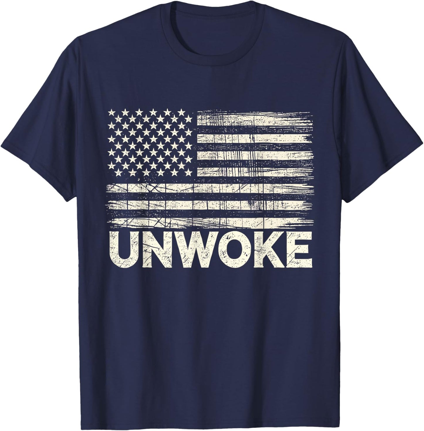 Unwoke Patriotic Freedom of Speech T-Shirt - T-Shirt | Navy