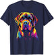 Retro Mastiff Dog -Adult Black Small Watercolor Colorful Mastiff Dog Print T-Shirt - T-Shirt | Navy