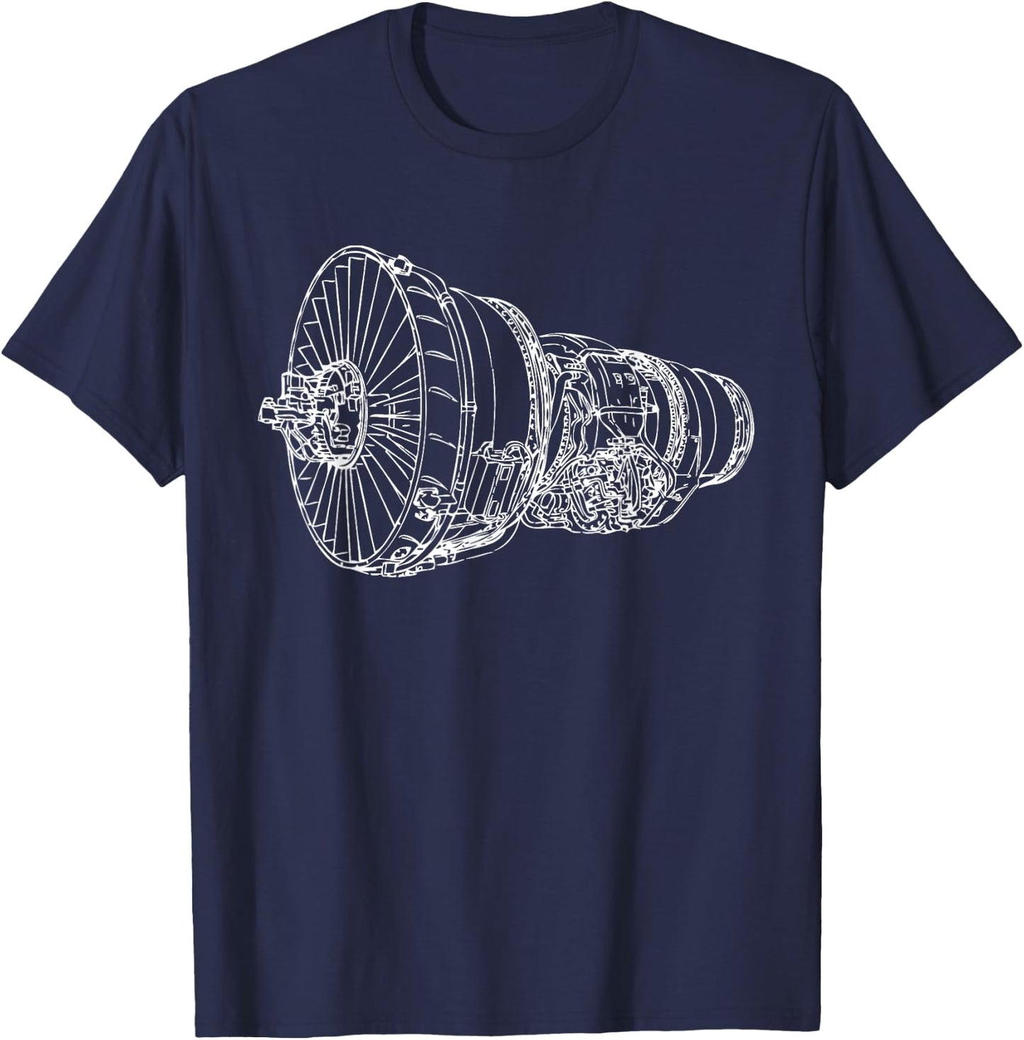 Aircraft Jet Engine Airplane T-Shirt - T-Shirt | Navy