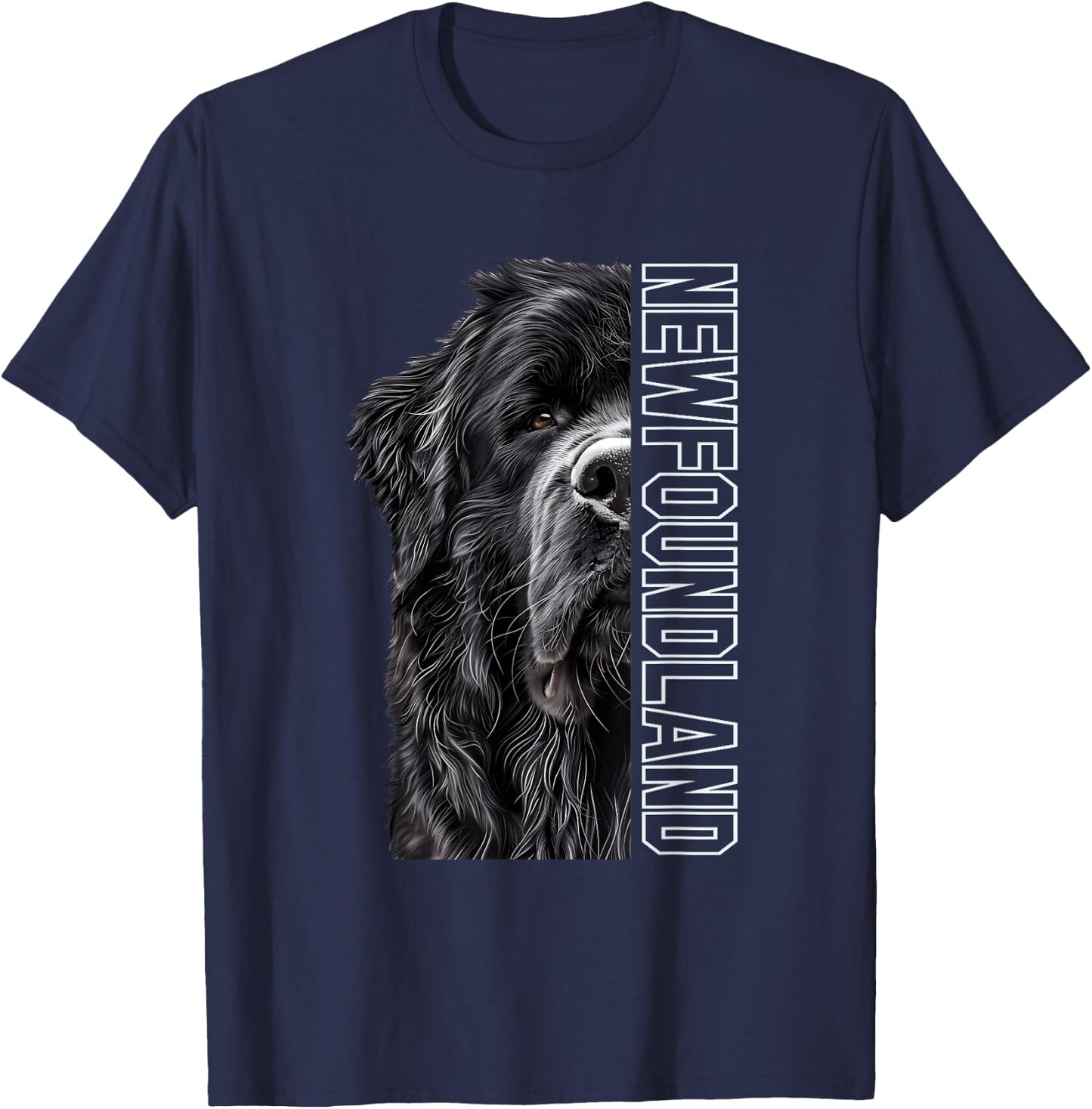 Newfoundland , Small, Black T-Shirt - T-Shirt | Navy
