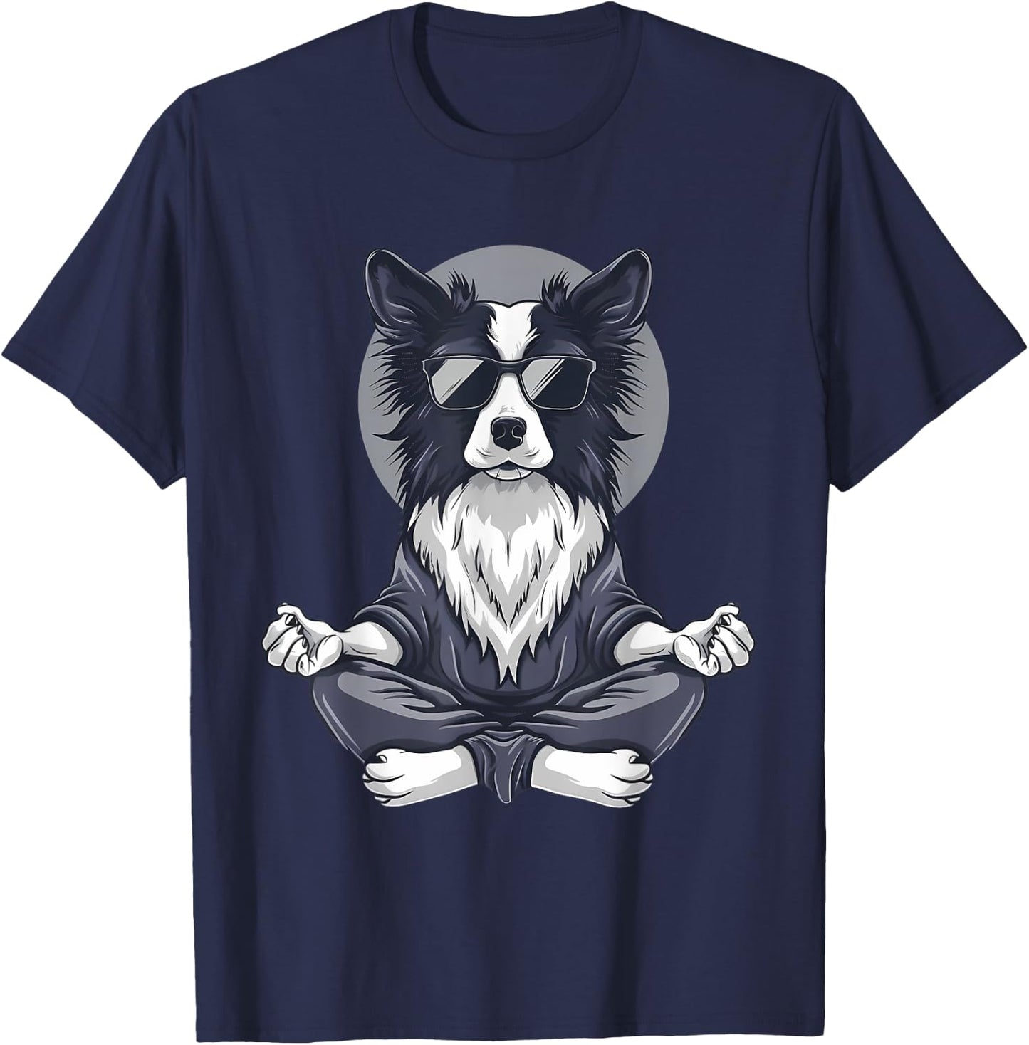 Dog Meditation Zen Buddha Spirituality Hindu Buddhist Men Women Kids T-Shirt - T-Shirt | Navy