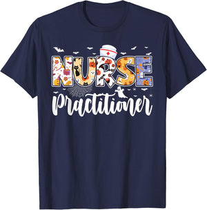 NP Nurse Practitioner Halloween Future Nurse Spooky Season T-Shirt - T-Shirt | Navy