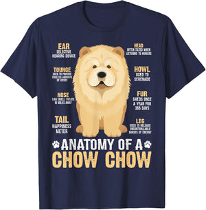 Anatomy Of A Chow Chow T-Shirt - T-Shirt | Navy