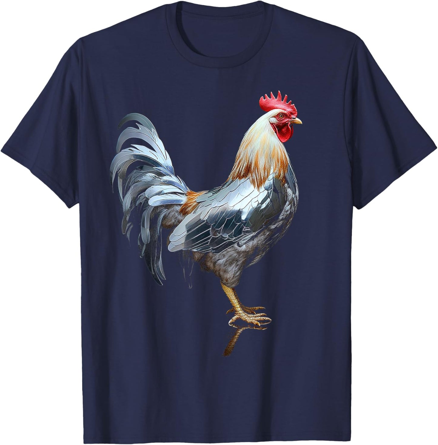 Chicken Animal Zoo Artwork Chicken T-Shirt - T-Shirt | Navy