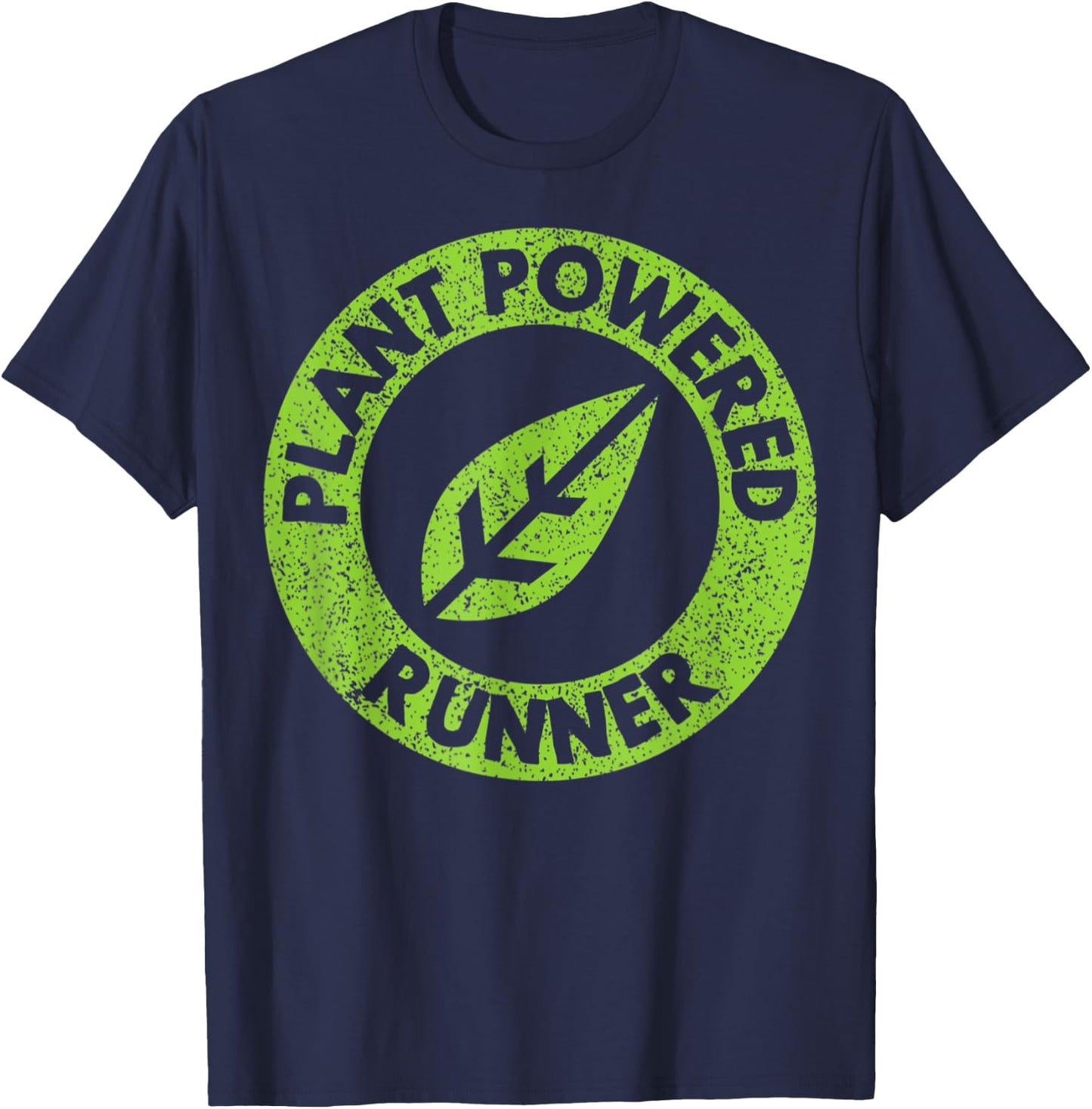 Plant Powered Runner Vegan Trail Ultra Marathon T-Shirt - T-Shirt | Navy