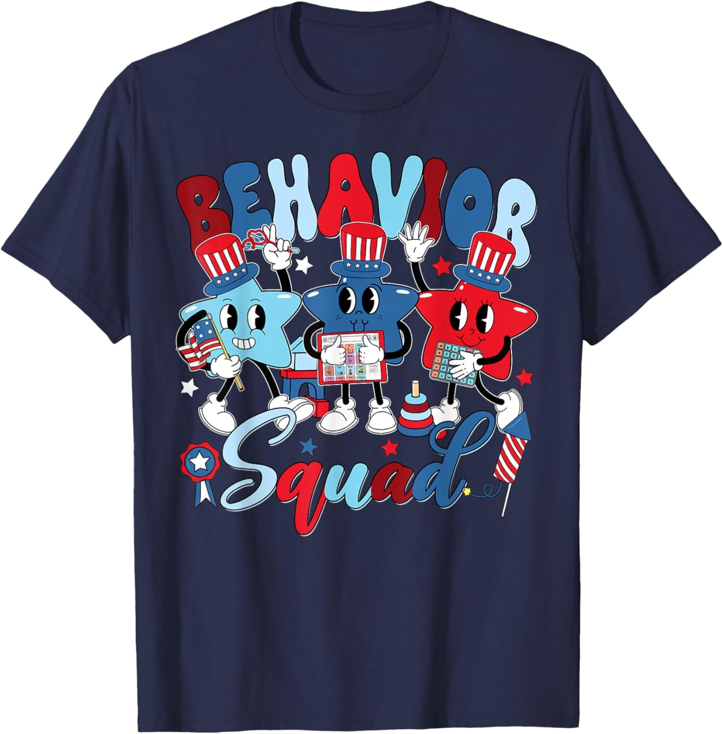 Funny Behavior Squad Independence Day RBT Behavior Tech T-Shirt - T-Shirt | Navy
