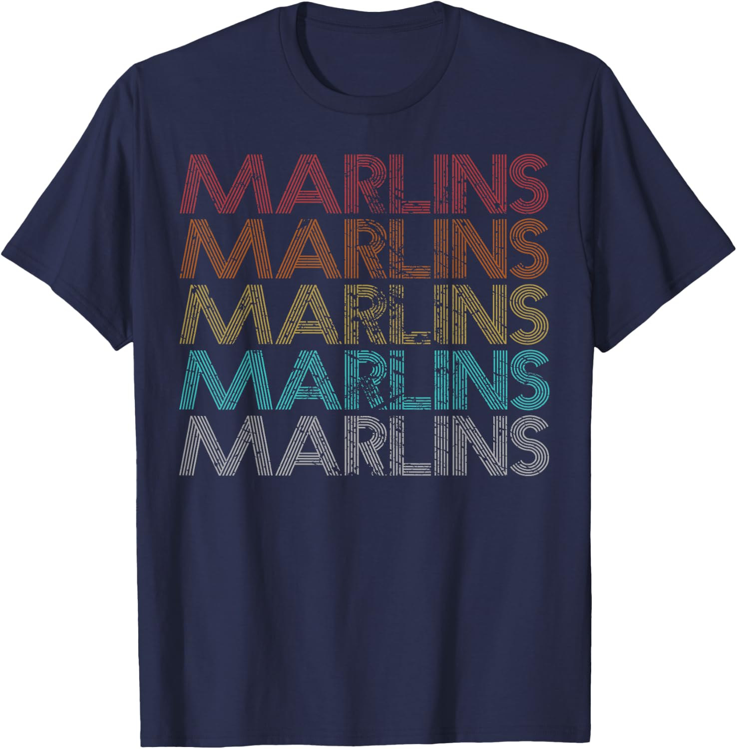 Retro Vintage Marlins T-Shirt - T-Shirt | Navy