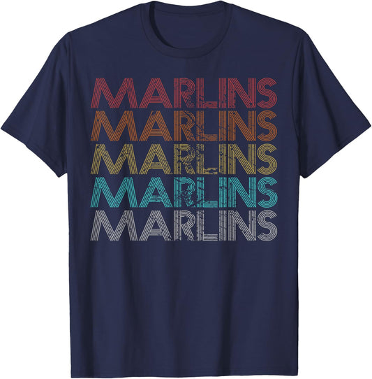 Retro Vintage Marlins T-Shirt - T-Shirt | Navy
