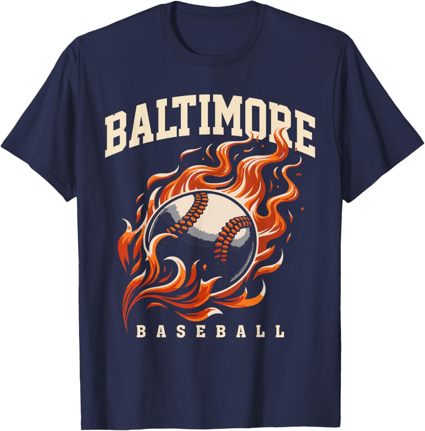 Baltimore Baseball Varsity Vintage Design For Baseball Lover T-Shirt - T-Shirt | Navy